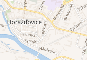 Příkopy v obci Horažďovice - mapa ulice