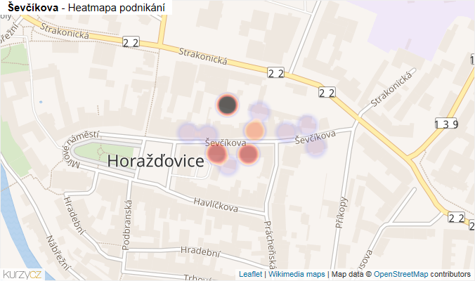 Mapa Ševčíkova - Firmy v ulici.