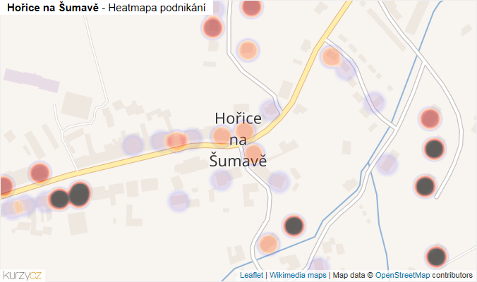 Mapa Hořice na Šumavě - Firmy v části obce.