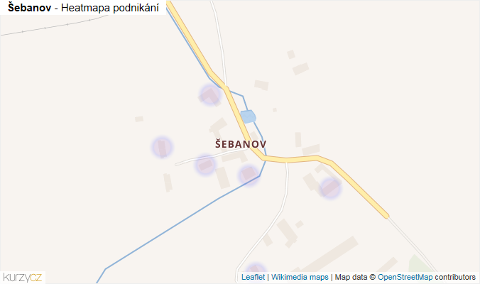 Mapa Šebanov - Firmy v části obce.