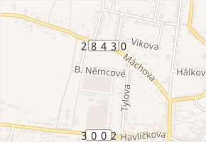 B. Němcové v obci Hořice - mapa ulice