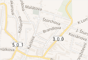 Brandlova v obci Hořice - mapa ulice