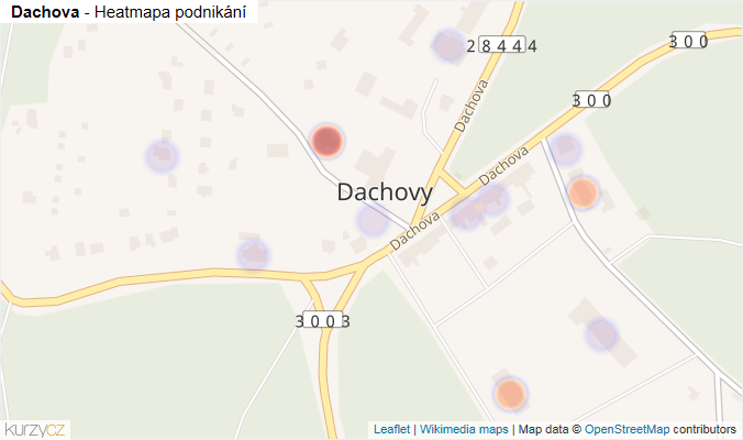 Mapa Dachova - Firmy v ulici.