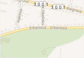 Erbenova v obci Hořice - mapa ulice
