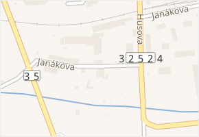 Janákova v obci Hořice - mapa ulice