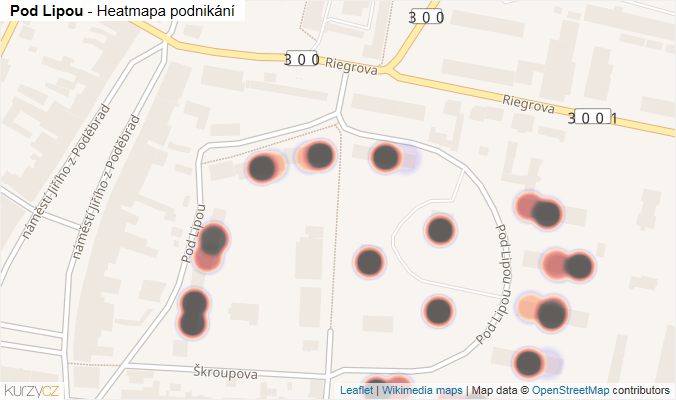 Mapa Pod Lipou - Firmy v ulici.