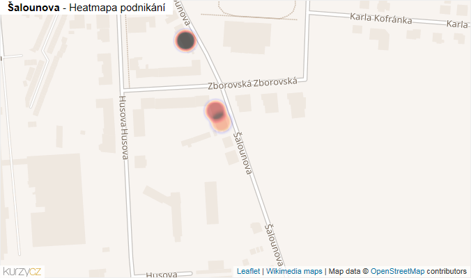 Mapa Šalounova - Firmy v ulici.