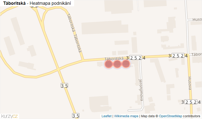 Mapa Táboritská - Firmy v ulici.