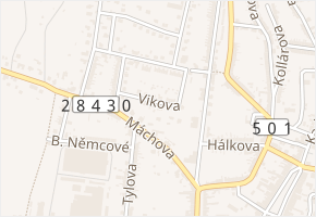 Vikova v obci Hořice - mapa ulice