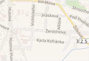 Žerotínova v obci Hořice - mapa ulice