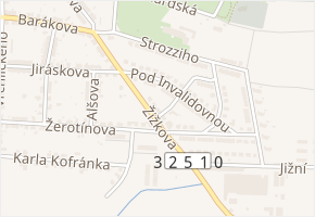 Žižkova v obci Hořice - mapa ulice