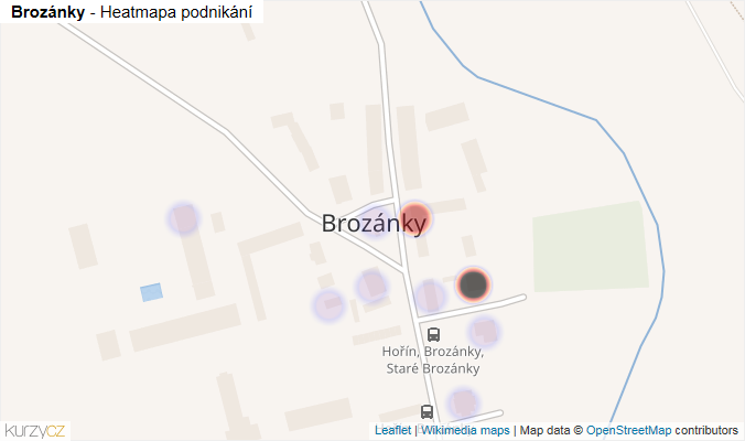 Mapa Brozánky - Firmy v části obce.