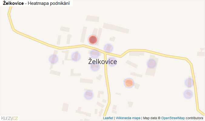 Mapa Želkovice - Firmy v části obce.