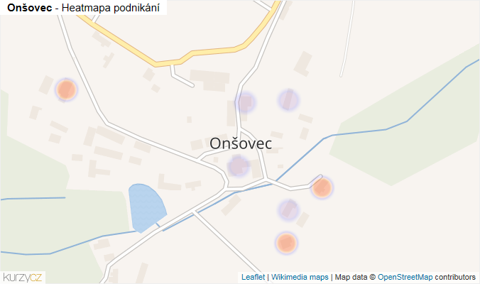 Mapa Onšovec - Firmy v části obce.