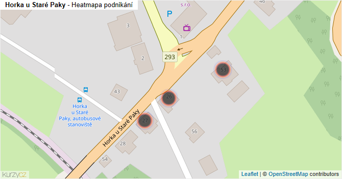 Horka u Staré Paky - mapa podnikání