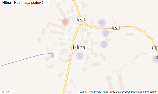 Mapa Hlína - Firmy v části obce.
