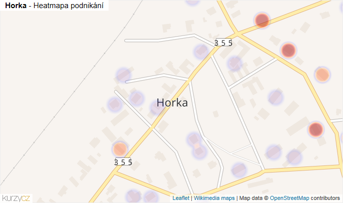 Mapa Horka - Firmy v části obce.