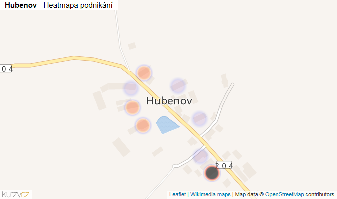 Mapa Hubenov - Firmy v části obce.