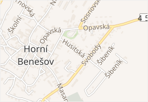 Husitská v obci Horní Benešov - mapa ulice