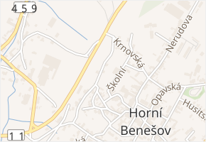 Komenského v obci Horní Benešov - mapa ulice