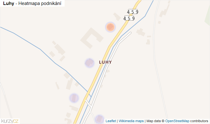 Mapa Luhy - Firmy v části obce.