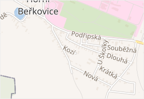 Kozí v obci Horní Beřkovice - mapa ulice
