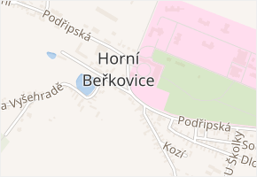 Podřipská v obci Horní Beřkovice - mapa ulice
