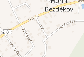 Liščí v obci Horní Bezděkov - mapa ulice