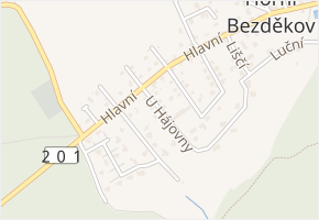 U Hájovny v obci Horní Bezděkov - mapa ulice