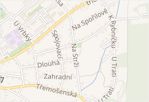 Na Strži v obci Horní Bříza - mapa ulice