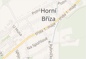 Třída 1. máje v obci Horní Bříza - mapa ulice