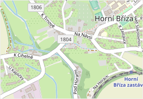 U Potůčku v obci Horní Bříza - mapa ulice