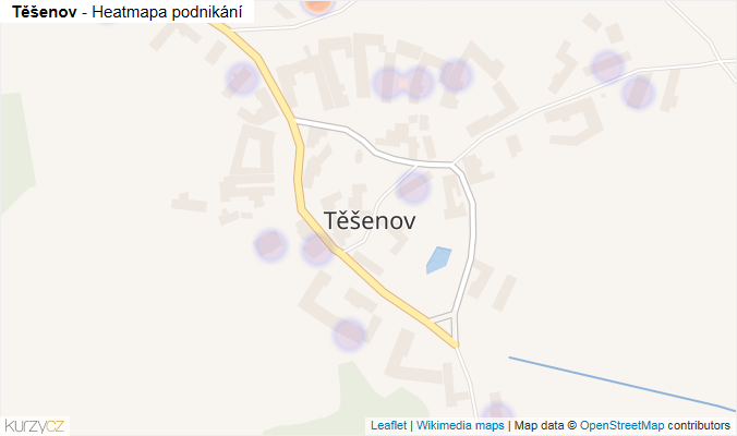 Mapa Těšenov - Firmy v části obce.