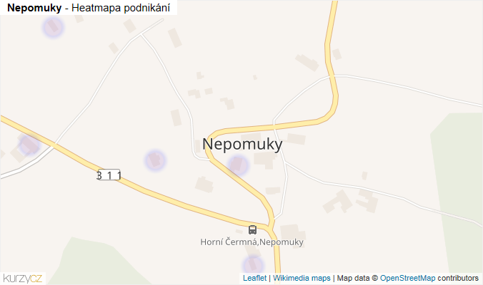 Mapa Nepomuky - Firmy v části obce.