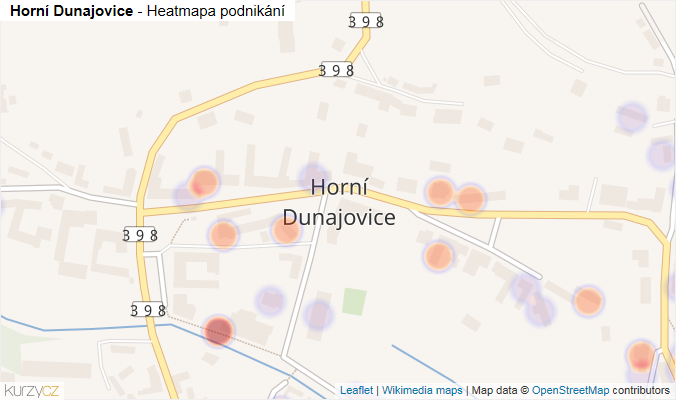 Mapa Horní Dunajovice - Firmy v části obce.