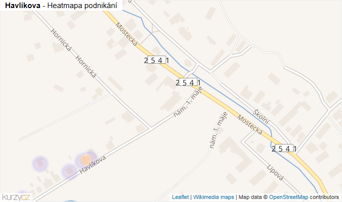 Mapa Havlíkova - Firmy v ulici.