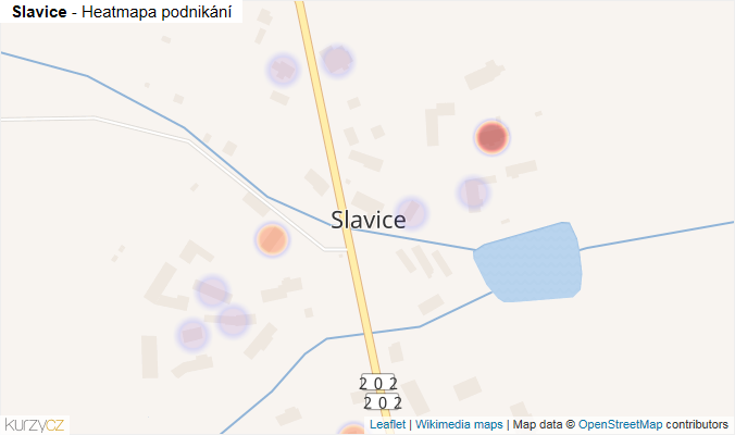Mapa Slavice - Firmy v části obce.