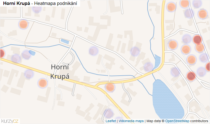 Mapa Horní Krupá - Firmy v části obce.