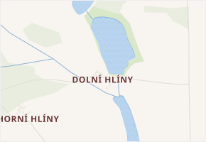 Dolní Hlíny v obci Horní Libochová - mapa části obce