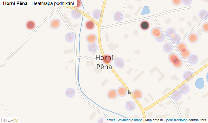 Mapa Horní Pěna - Firmy v části obce.