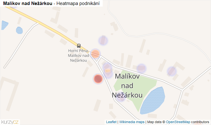 Mapa Malíkov nad Nežárkou - Firmy v části obce.
