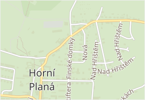 Finské domky v obci Horní Planá - mapa ulice