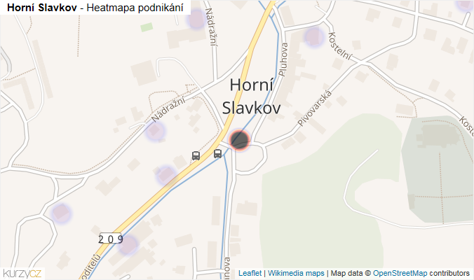 Mapa Horní Slavkov - Firmy v části obce.