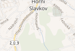 Smetanova v obci Horní Slavkov - mapa ulice