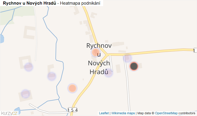 Mapa Rychnov u Nových Hradů - Firmy v části obce.