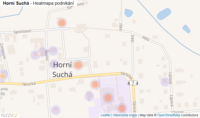 Mapa Horní Suchá - Firmy v obci.