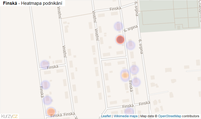Mapa Finská - Firmy v ulici.