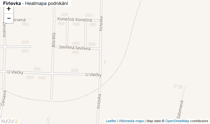 Mapa Firlovka - Firmy v ulici.