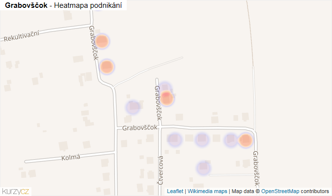 Mapa Grabovščok - Firmy v ulici.