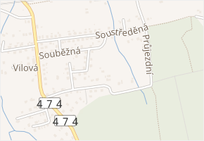 Průjezdní v obci Horní Suchá - mapa ulice